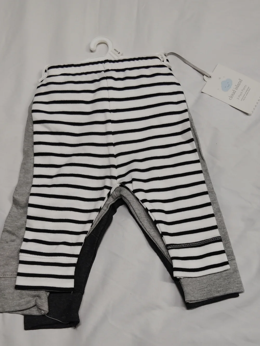 cloud island Black & White Striped Baby Leggings Set